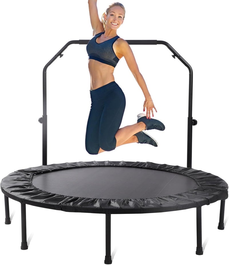 KOKSRY Rebounder Trampoline for Adults, 40"/50" Foldable Spring Fitness Trampoline - 450 lbs Capacity, Quiet & Stable Indoor/Outdoor Exercise Equipment for Cardio Workout - Image 1